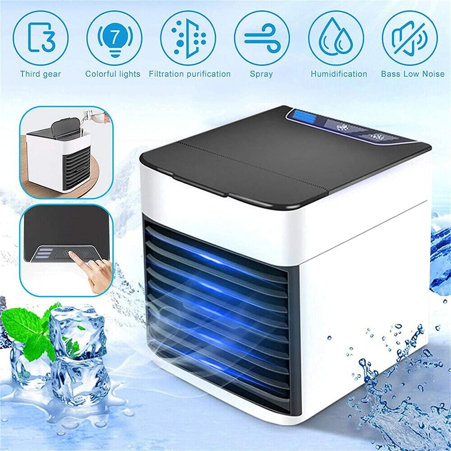Mini Air Conditioner Air Cooler β 3-in-1 Portable Cooling, Humidifier & Fan
