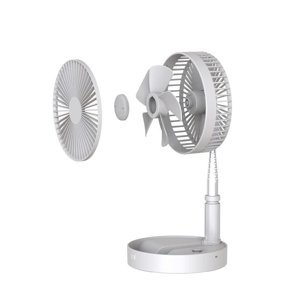 Adjustable Height Telescopic Rechargeable Standing Fan – Portable, Foldable & Ultra-Quiet